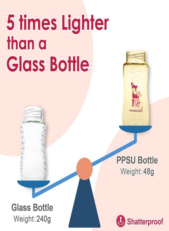 نينس سابلاي زجاجات تخزين حليب الثدي من نينيسبلاي، سعة 330 مل (11 أونصة)، 3 قطع، ذات فوهة واسعة، مصنوعة من مادة البولي بروبيلين سوربات (PPSU). تُستخدم مع مضخات الثدي سبيكترا S1 وS2. استبدل قرص إحكام غلق زجاجات سبيكترا لتجميع حليب الثدي. - Image 5